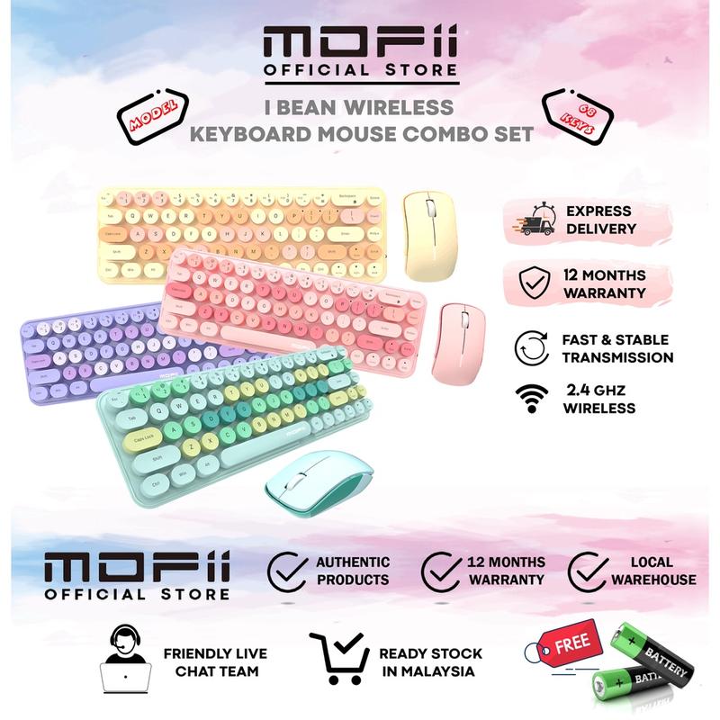 MOFII I Bean Wireless Keyboard Mouse Combo Set Computer Keyboards Office Laptops Best choice for Gifts / Present