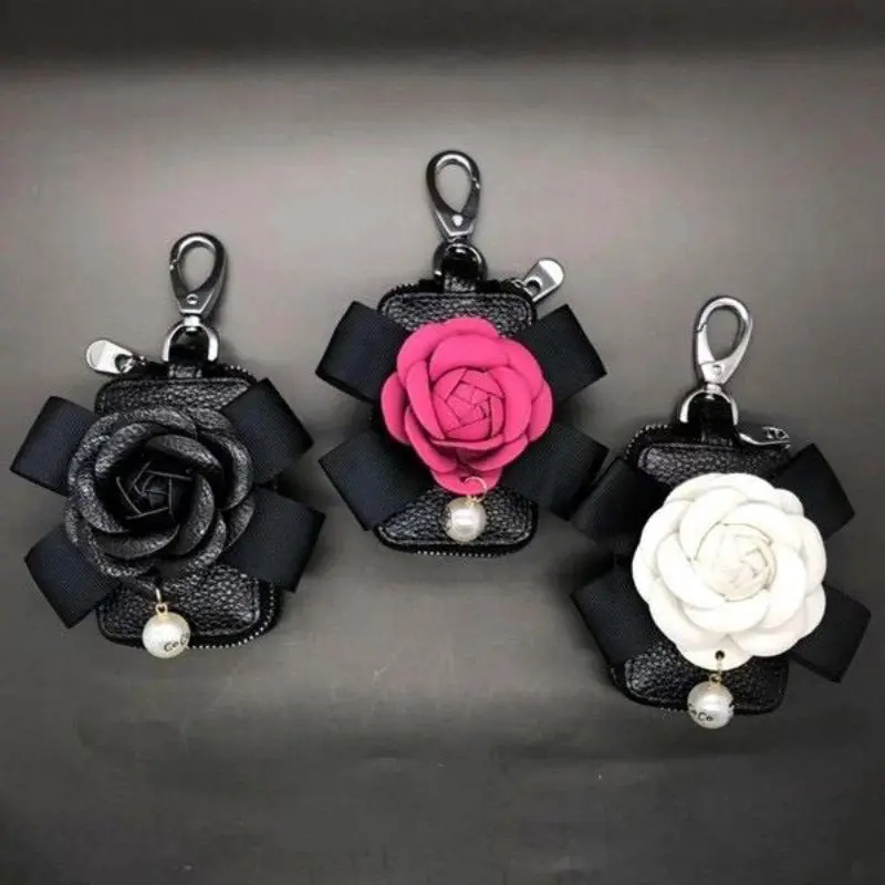 Gantungan Sarung Dompet Kunci DAD Bunga Flower Passion Persegi Kulit Premium Series 0