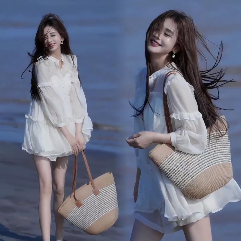 Set Đầm - Váy Áo Babydoll Tay Dài Phối Voan Siêu Xinh Phong Cách Thoải Mái Trẻ Trung Đi Biển, Hẹn Hò, Đi Làm, Đi Chơi Nữ Top