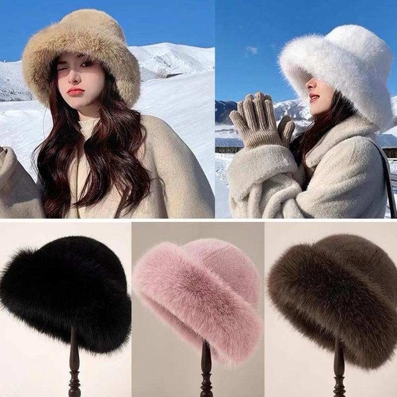  Mũ lông mềm phong cách Mông Cổ giữ ấm thu đông cho nữ - Women Hat  Nón 