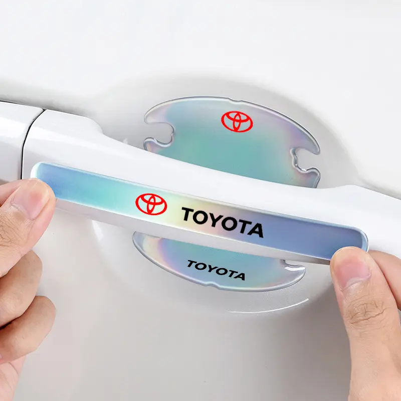 Miếng Bảo Vệ Nhãn Dán Chống Trầy Xước Tay Nắm Cửa Xe Hơi, Bộ 8 Miếng, Miếng Dán Bát Cửa Chống Trầy Xước, Thích Hợp Cho Toyota Rav4, Levin, Camry, Terrios, Corolla, Fortuner, Avalon, Vios, Wildlander, Prius