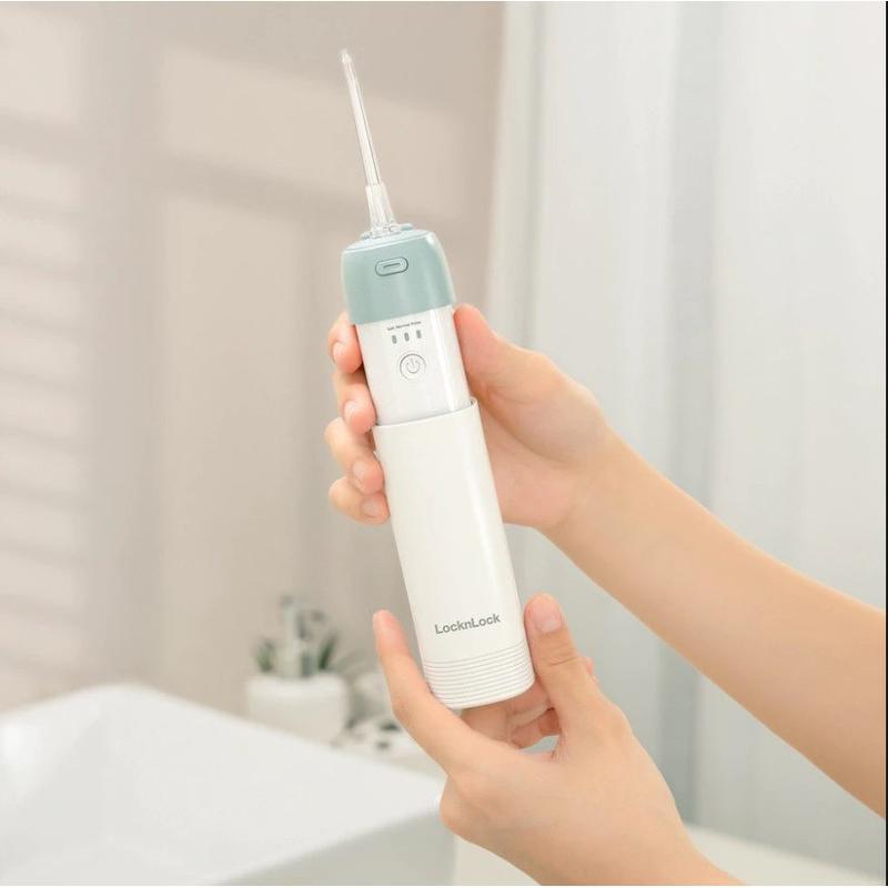 Máy Tăm Nước LocknLock Cầm Tay Không Dây 3 Chế Độ Chính Hãng Màu Xanh Mint 170 ML ENR116MIT T2C Mall Women Nữ 5
