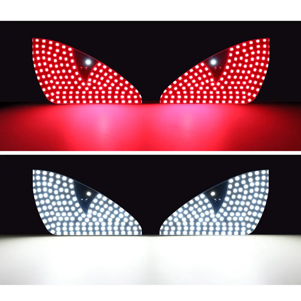 2Pcs Car LED Devil Eye Decorative Light Rear Light Red Dynamic USB Eyes ...