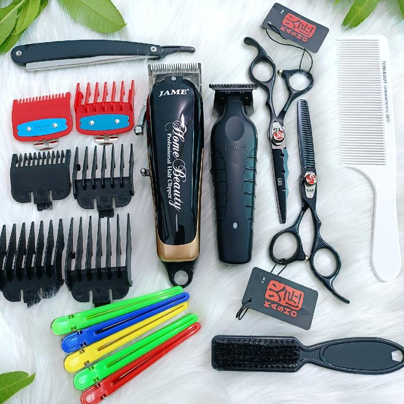 Bộ tông đơ cắt tóc jame lưỡi kép , tông bấm viền và kéo hàng dùng cho thợ Nữ Women