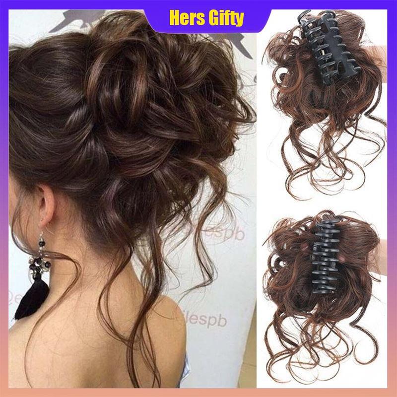 Kẹp Tóc Giả Đầu Búi, Kiểu Tua Rua Gợn Sóng Tự Nhiên, Tóc Giả Lấy Bóng Nụ Xoăn, Dành Cho Nữ, Tóc Đuôi Ngựa Lười Biếng, Sử Dụng Hàng Ngày, Nối Kẹp, Được Vận Chuyển Từ Việt Nam