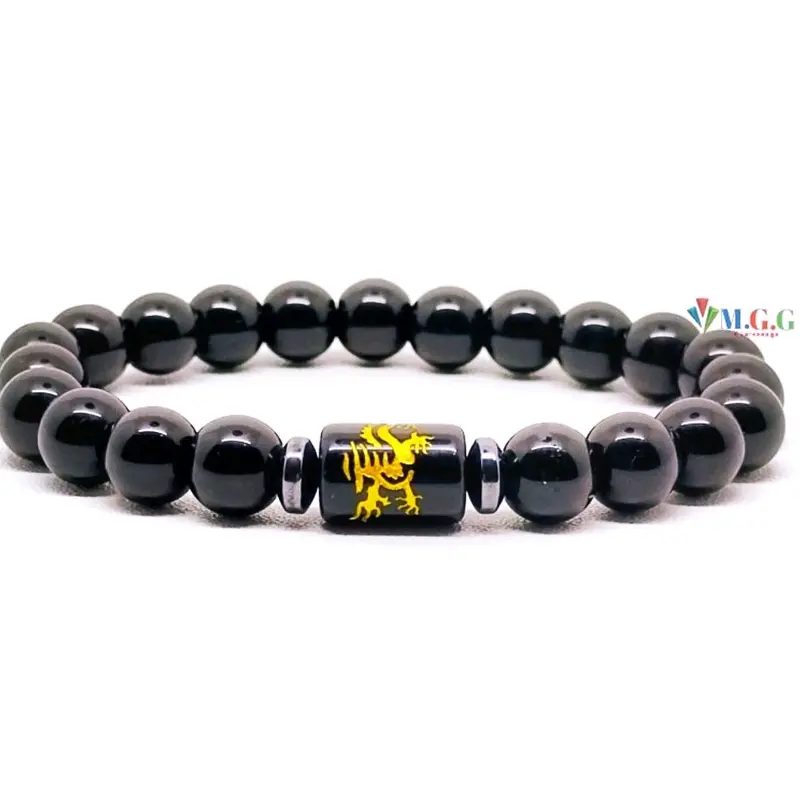 Gelang Giok Terapi Pria & Wanita Raja Naga Gold Fengshui Original batu jade hitam alam aesthetic bracelets 0
