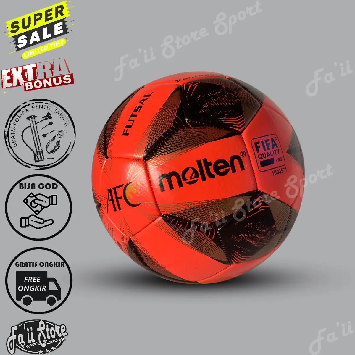 Bola Futsal Molten Vantagio AFC 5000 Size 4 cocok untuk Turnamen Olahraga Multifungsi Nyaman pompa ball outdoor