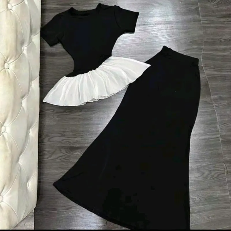 SET ÁO PHỐI VOAN + CHÂN VÁY ĐUÔI CÁ BIGSIZE 1