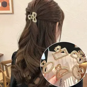 Cakar Rambut Korea Emas Model Jedai - Jepit Logam Mewah Untuk Hairdo Wanita
