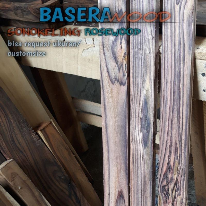 kayu sonokeling solid full galih  1x6x35 bisa custom size 0