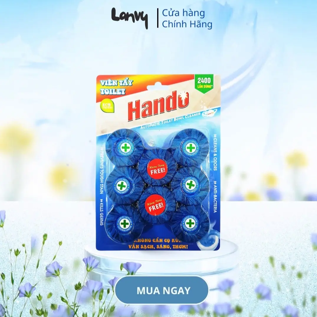 [Lanvy] Viên thả bồn cầu vỉ 6 tặng thêm 2 viên và làm thơm toilet hando 360g Nhà vệ sinh Kháng khuẩn Làm Sạch