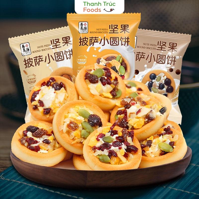 Bánh quy Pizza Mix Hạt Dinh Dưỡng, bánh nướng hạt ngũ cốc, bánh Pizza hạt 300g 500g Thanh Trúc Foods Ăn Vặt Snack