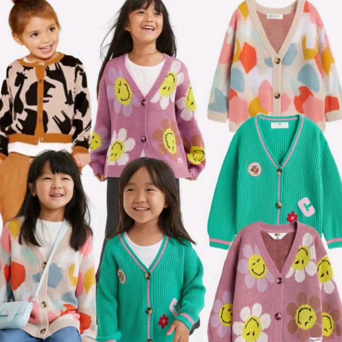 Cardigan Rajut Anak Perempuan  HM  4-12 Tahun