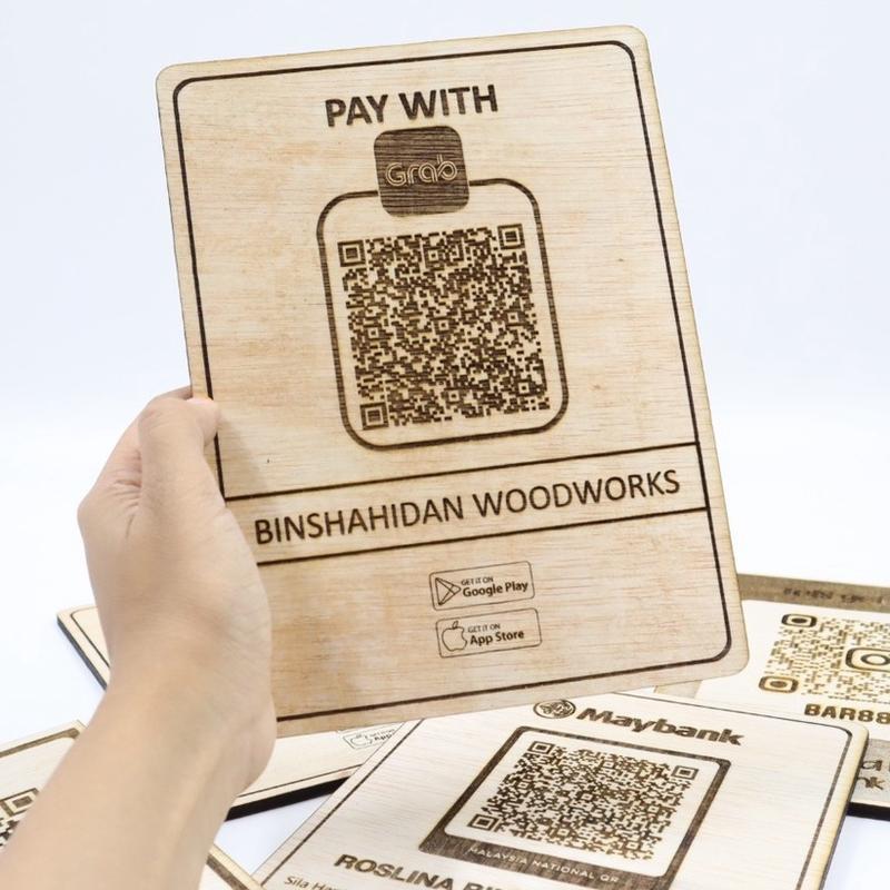 ewallet QR CODE MAE + Tapak / Maybank QRPAY/ TNG/ Grab Pay WOOD ...