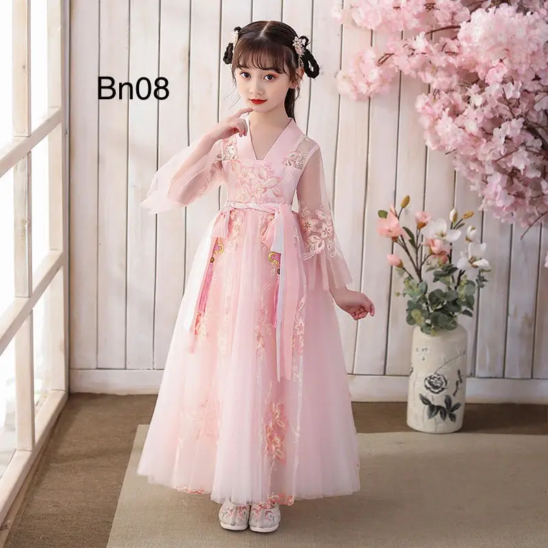 Đầm Cổ Trang Theo Phong Cách Trung Hoa Cho Bé Gái 0