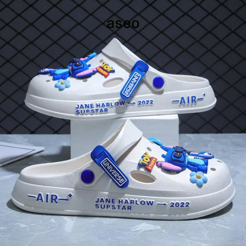 Aseo Sandal Pria Wanita Couple Dewasa Lebaran 2025 Biru Lucu Clog Kodok Karet Baim Anti Slip Korean Style Sandal Cowok Dewasa Terbaru Kekinian H178 Sendal 4