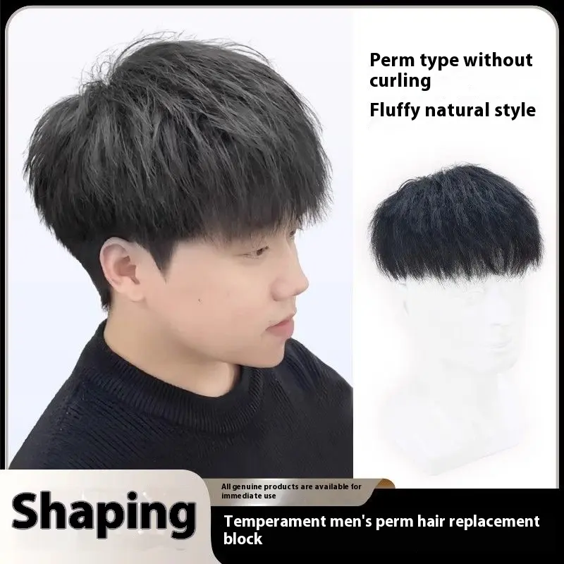 Men's Real Hair Topper - Lightweight & Invisible for Baldness - Stylish Choice for Southeast Asian Men