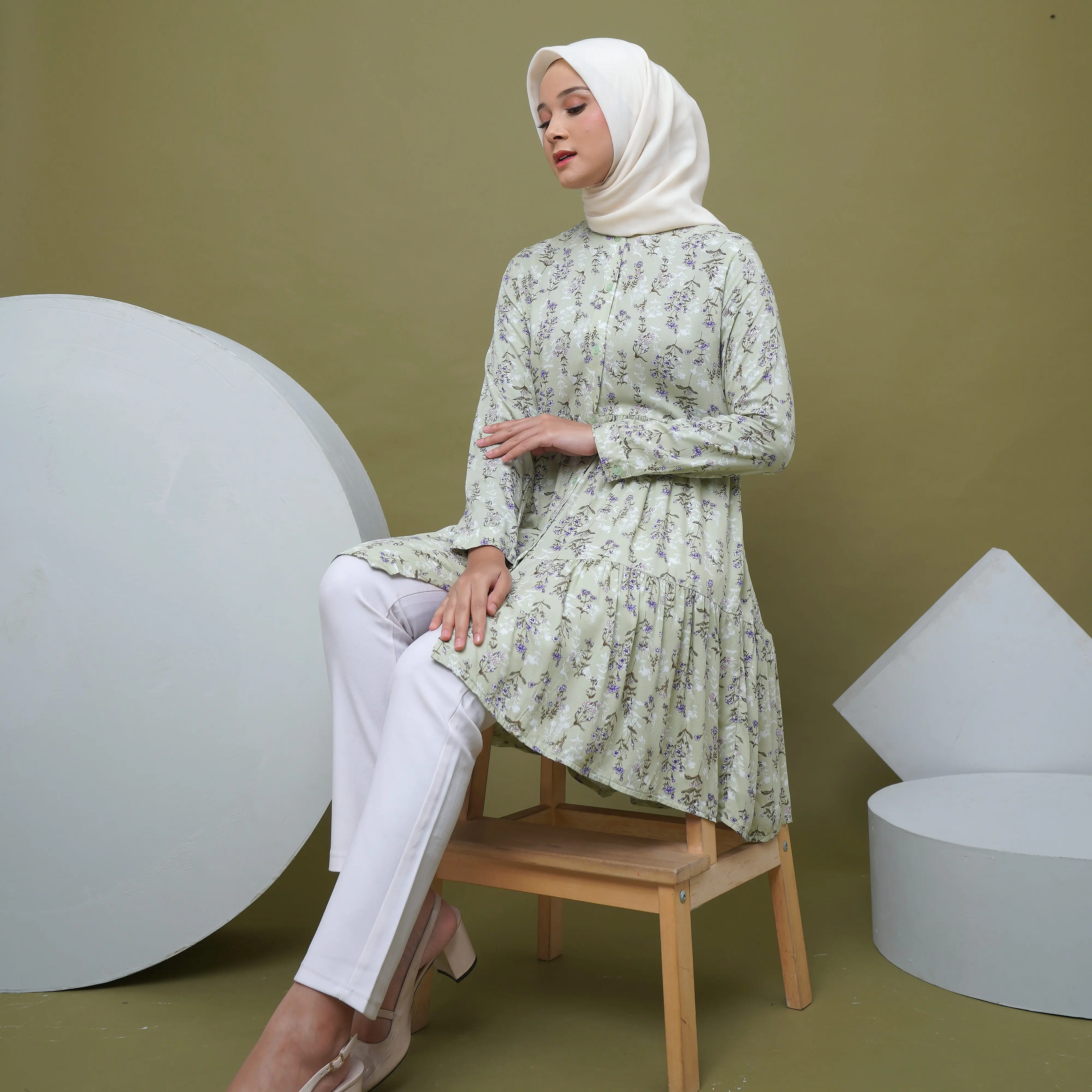 Candy Outfitku - Ruffle tunik rayon premium