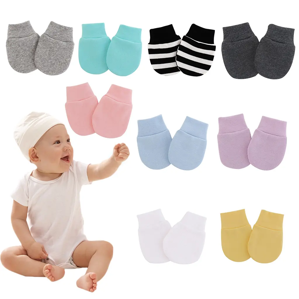 Găng tay chống trầy xước cho mặt, yumia, dành cho trẻ sơ sinh, găng tay bông mềm, chống trầy xước, cho bé