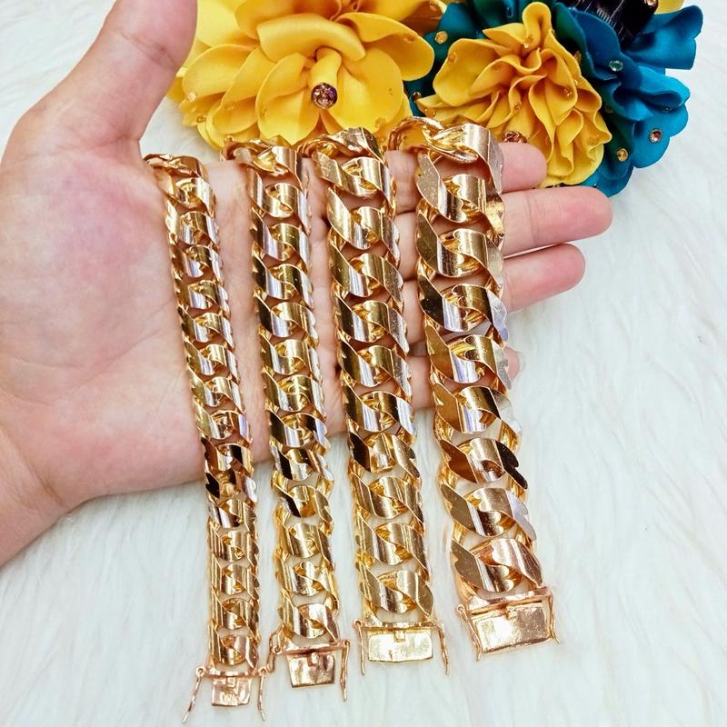 Lắc Tay Mẫu Khoen Lật Trơn Đồng Đỏ Màu Vàng Miền Tây 750