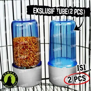 SEMPATI Tabung Dispenser Burung Kenari Italy Cepuk Wadah Makan Pakan Minum Lovebird Parkit Hamster Sugar Glider Marmut  Dll