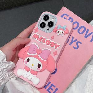 Cute 3D Melody cartoon case for iPhone 15 14 13 12 11 pro Max X XR XS Max 7 8 6 plus case luxury soft silicone case girls women shockproof cover protective phone case Cellphone Protection