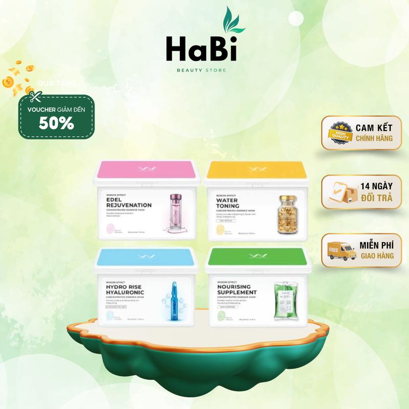 HABI Hộp 30 Miếng Mặt Nạ Dưỡng Sáng Chống Lão Hoá Da Wonjin Effect Glutathione Concentrated Essence Mask