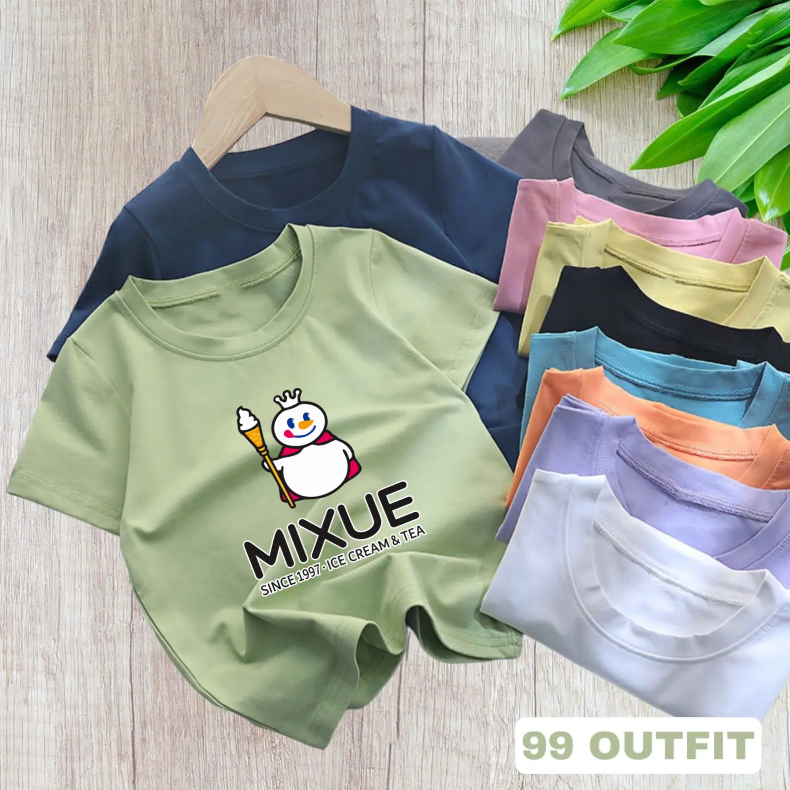 Kaos Anak Unisex Usia 1-10 Tahun Gambar Mixue Viral