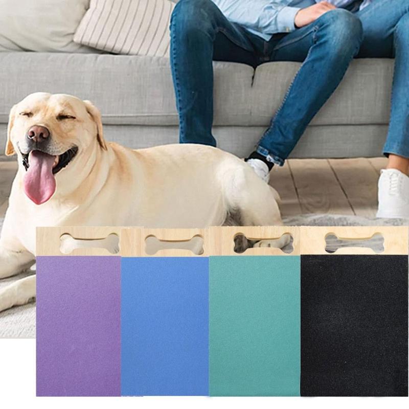 Product Introduction of Puppy Wooden Dog Scratch Pad Dog Toy Pet Supplies Scratch Board Sandpaper Board Rectangle Nail Grinding Pad for Cleaning Grooming 7