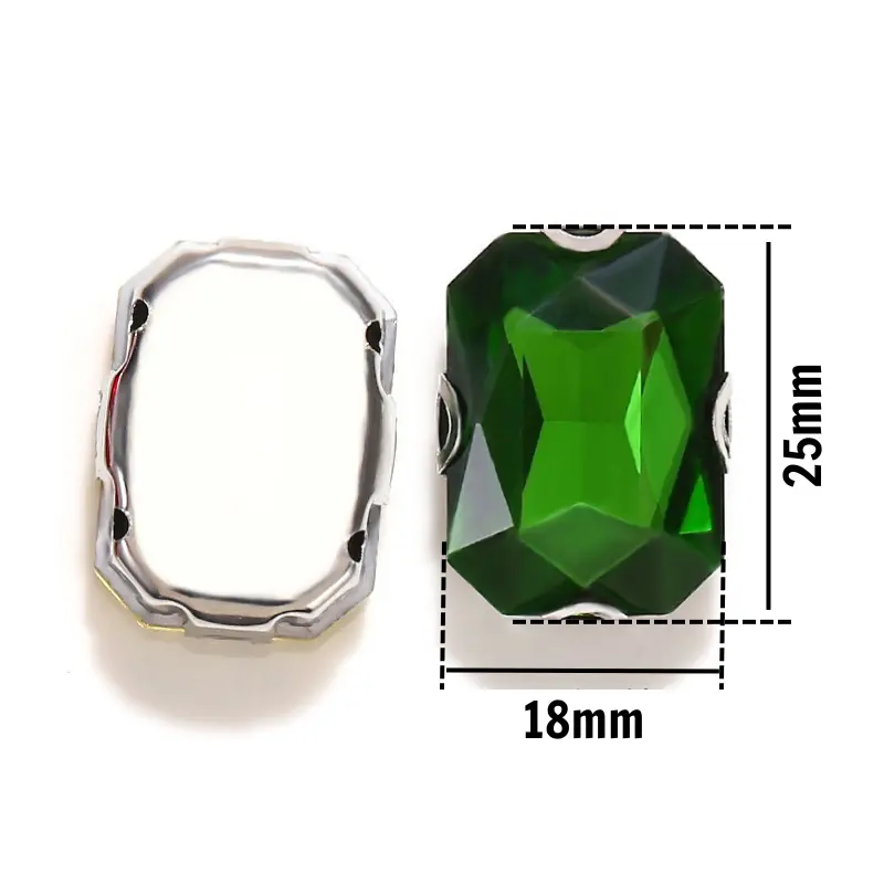 Đá Đế Chữ Nhật 18x25mm Đính Kết Trang Phục Thời Trang, Trang Trí Vương Miện 5