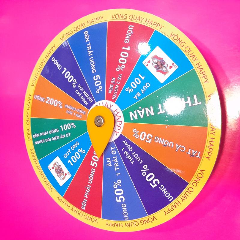 Vòng quay ( ăn nhậu 5 màu viền vàng 12 ô - Kt: 25cm x 6cm) Đồ Chơi Toy