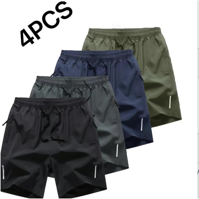 4 Piezas Pantalones Cortos Deportivos para Hombre Tallas XXS-3XL Secado Rápido con Bolsillo con Cremallera - Foto 1