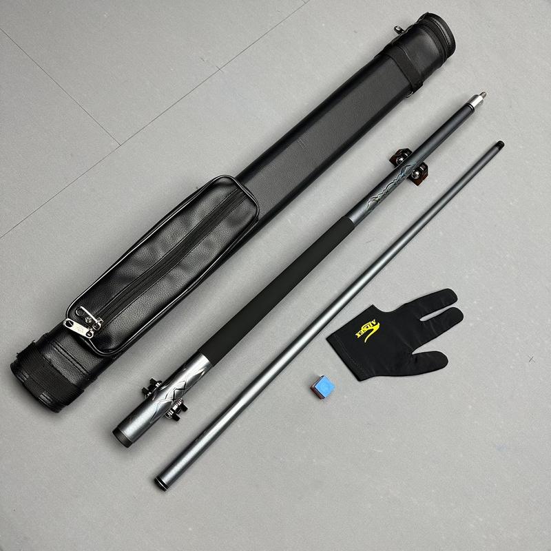 Cơ bida phủ carbon Ruby xám. Tặng kèm combo bao da, găng tay và lơ - Đầu cơ đã nâng cấp tẩy kính ngọn