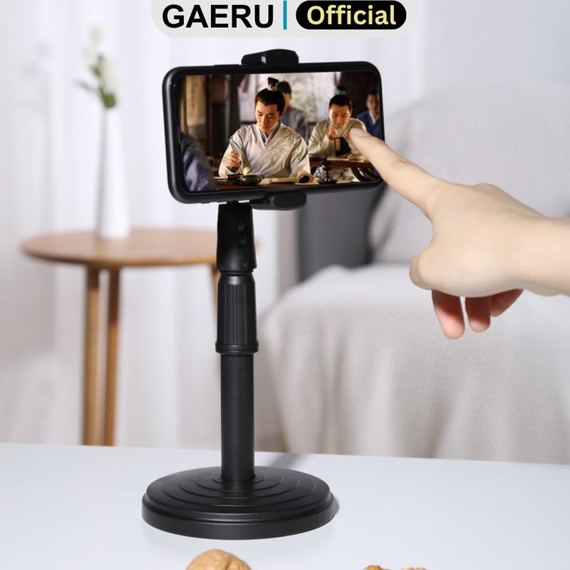 Giá đỡ điện thoại để bàn học online Đế chân tròn kẹp xoay 360 Kệ đỡ điện thoại quay video tiện lợi đa năng GAERU Phụ Kiện phụ kiện chụp ảnh chân dung nhựa giá đỡ & chân đỡ điện