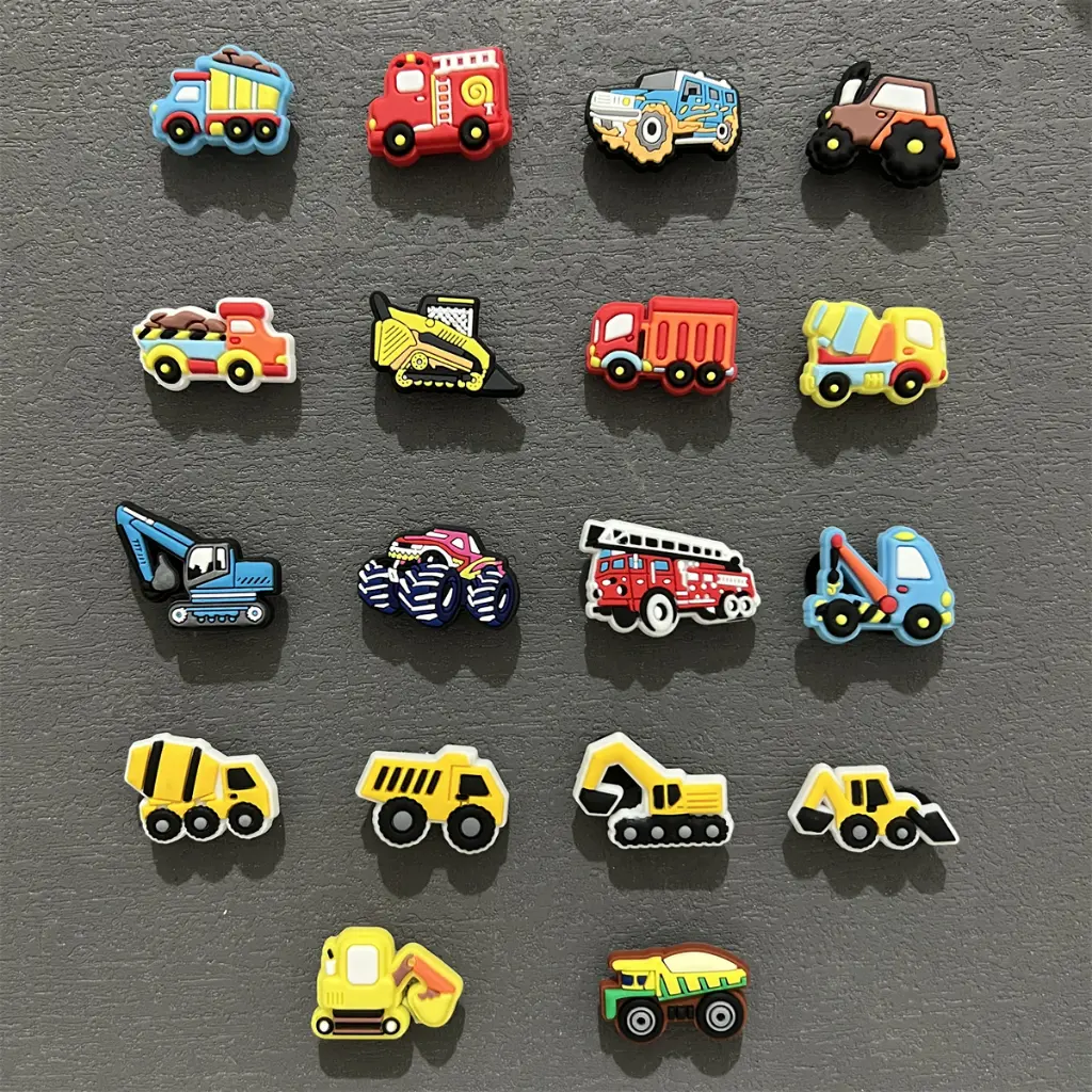 Jibbitz For Crocs Cartoon Car Decorations Engineering Vehicle Series Shoes Excavator Set DIY Accessories
