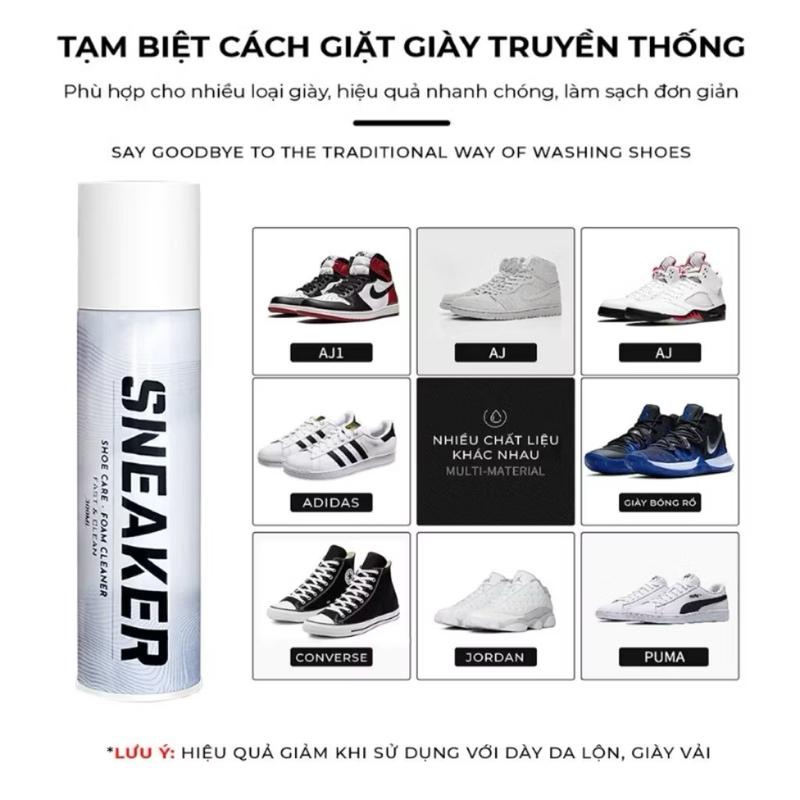 ￼Combo 3 Chai xịt vệ sinh giày Sneaker , Xịt vệ sinh giày xịt làm sạch giày dạng bọt xịt khử mùi hôi giày 1