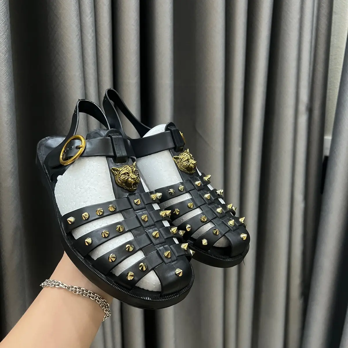 Dép Rọ Cực Cháy Bản Đinh (khoá Vít) Cao su đúc nguyên khối fulll Siez 35-44 Đế Bằng sandal slipper DéP Nam xang dan
