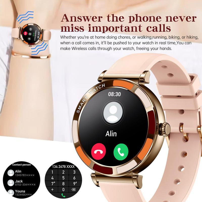 Fashion Smart Watch For Women, 1.27" HD Full Touch Screen, Compatible For iPhone/Android Phones, With Answer & Make Calls, Message Push, 100+ Sports Modes, Pedometer, Outdoor Fitness Multifunctional Smartwatch 5