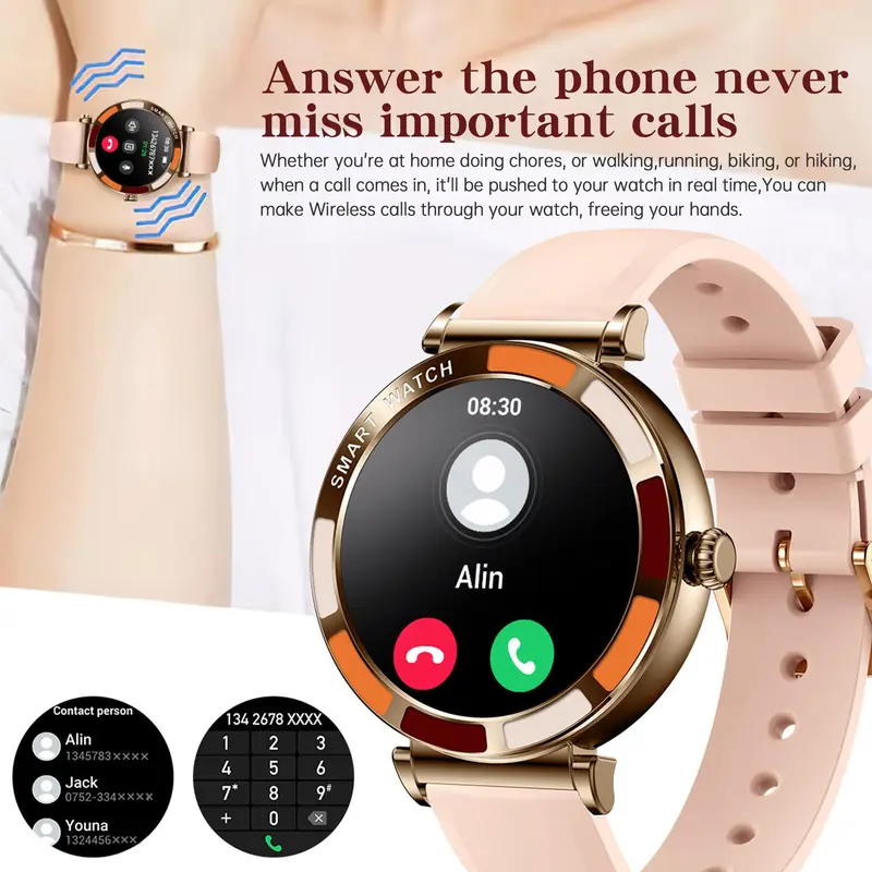 Fashion Smart Watch For Women, 1.27" HD Full Touch Screen, Compatible For iPhone/Android Phones, With Answer & Make Calls, Message Push, 100+ Sports Modes, Pedometer, Outdoor Fitness Multifunctional Smartwatch 5