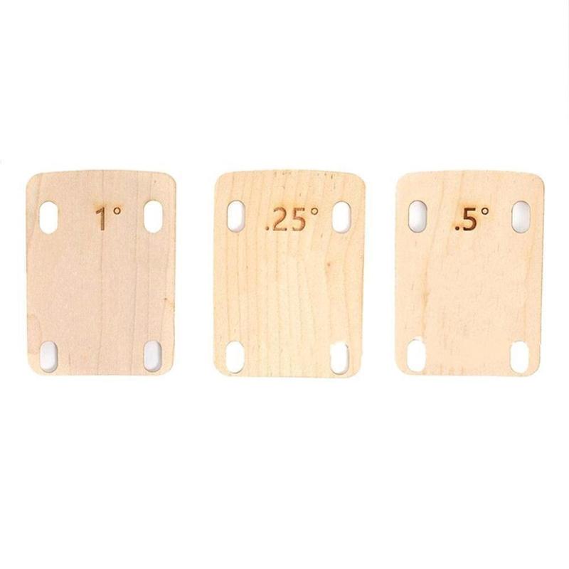 Product Introduction of 3 Pcs New Design Wooden Guitar Neck Shims Classic 0.25/0.5/1 Degree Electric Guitar Guitar Accessories Useful Replacement Parts 16