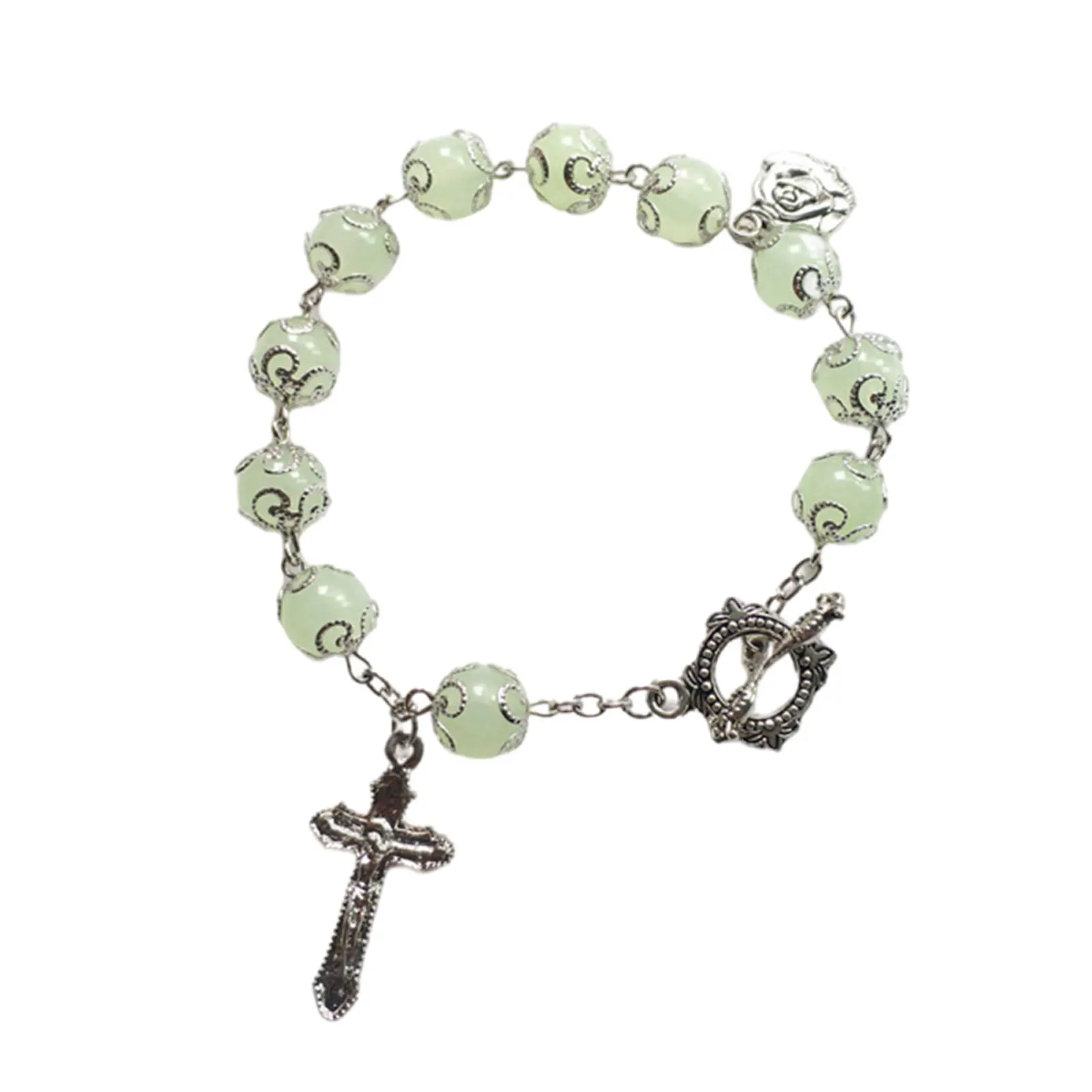 Luminous Bracelet Catholic Christ Rosary for Cross Simple Bracelet Gift for Wome