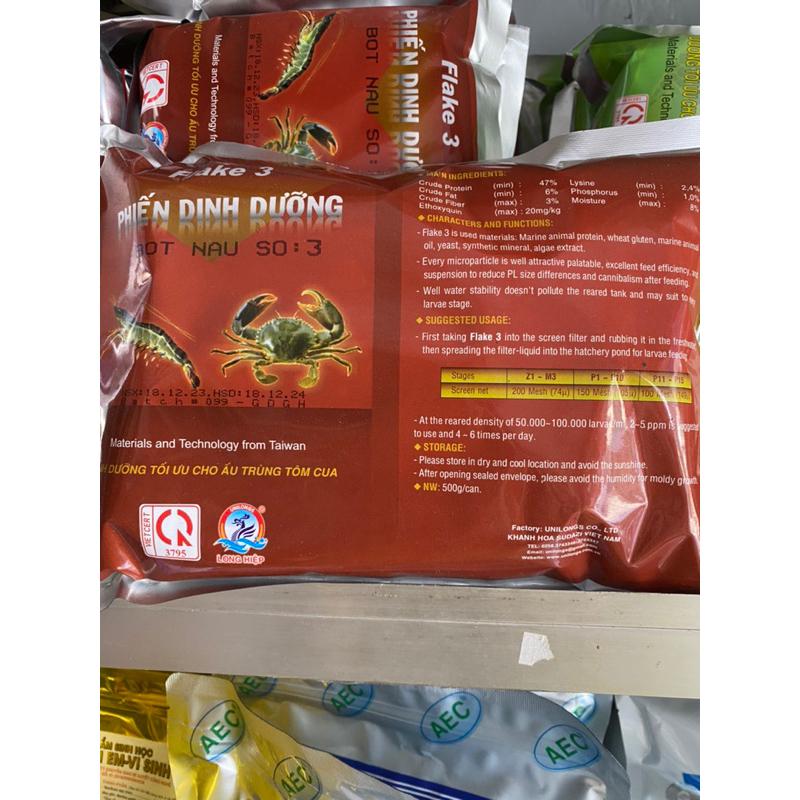  Thức ăn dinh dưỡng dành cho tôm Flake nâu gói 500g  phù hợp cho ấu trùng tôm cua kích bắt mồi nhanh 