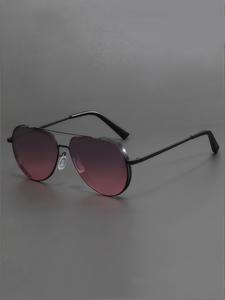 Unisex Vintage Metal Frame Aviator Sunglasses, Trendy Casual Sunglasses for Everyday Use, Fashion Accessories for Outdoor Activities