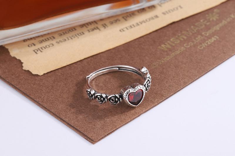 Product Introduction of Nhẫn tình yêu cổ điển Thái Lan, Màu bạc , hoa hồng 4