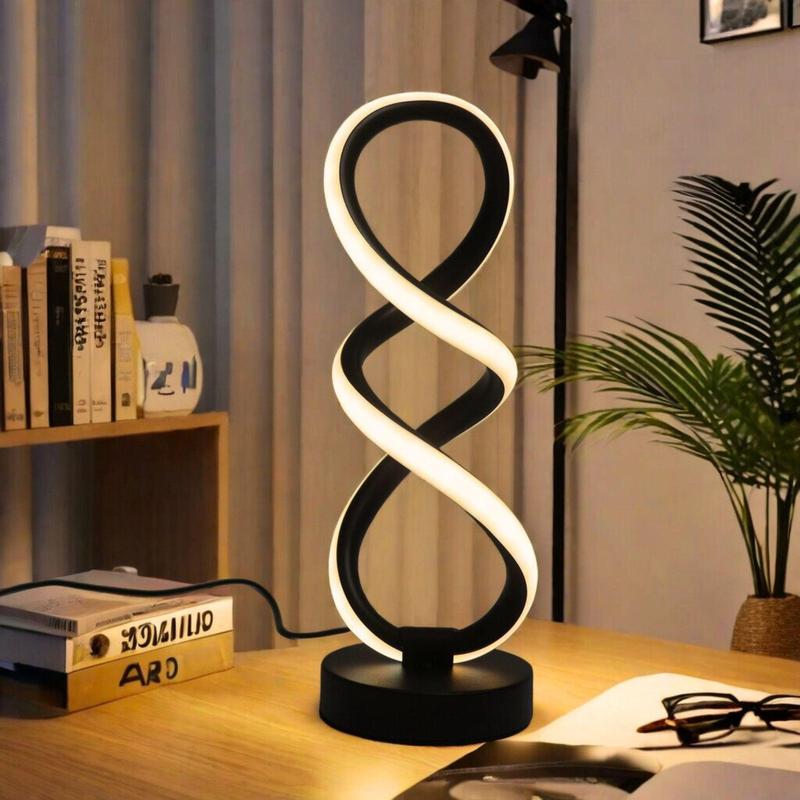Product Introduction of Spiral Design LED Table Lamp, Touch Control Night Light, 3 Light Modes Desk Lamp for Home Living Room Bedroom Decor 0