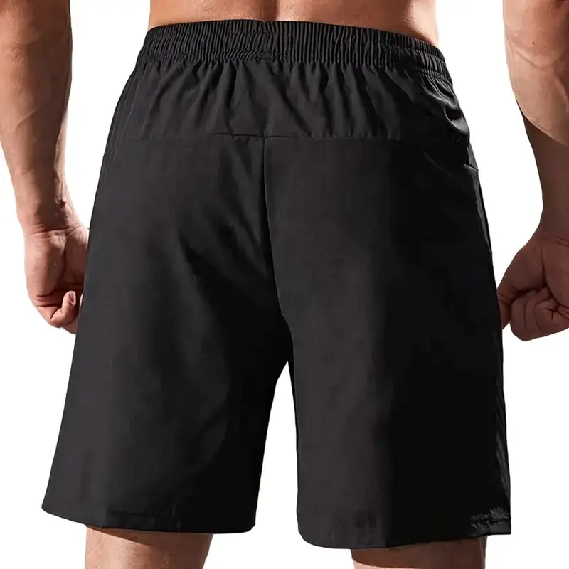 Men's Summer Beach Shorts Lightweight Elastic Waist Drawstring Casual Shorts with Pocket 3