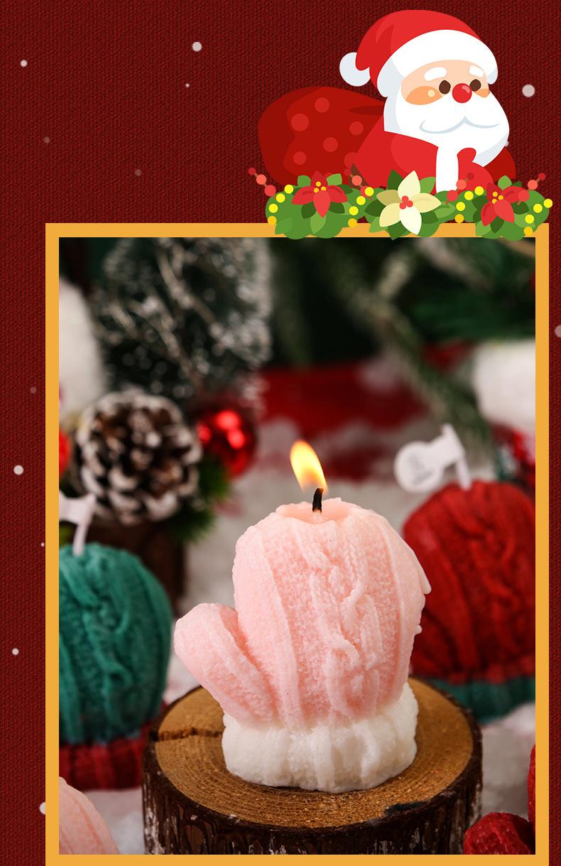 Product Introduction of Christmas Wool Gloves Fragrance Candle Holiday Gift Photo Props Diy Creative Decoration Decoration Christmas Gift Aromatherapy Ornaments 5