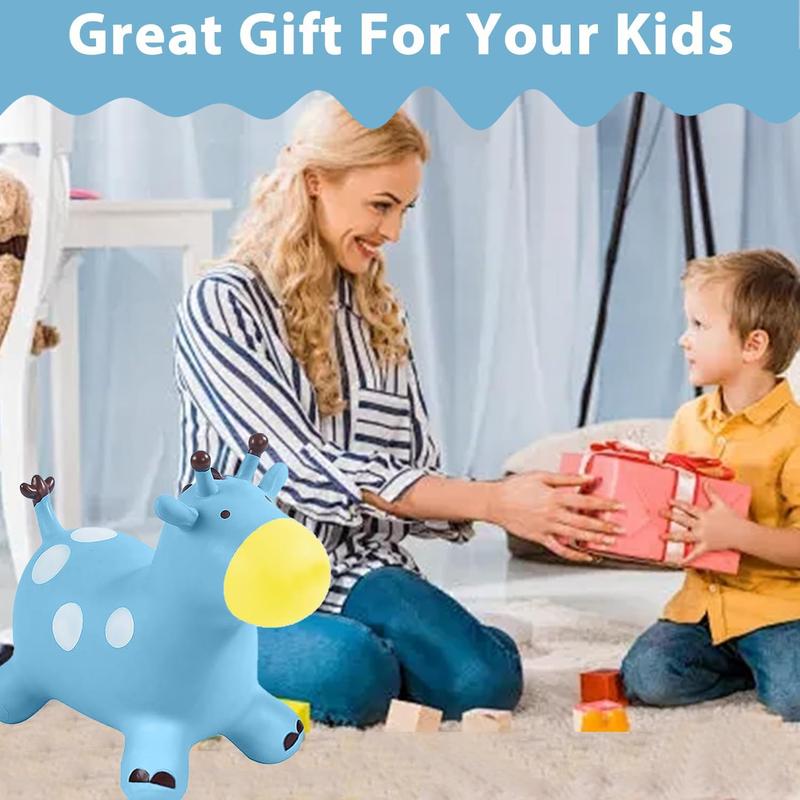 Animal Space Hopper for Kids, Inflatable Giraffe Bouncy Horse for Child Toddler, Children Inflatable Animal Hopper Ride on Jumping Toys for Boys Girls 1 2 3 4 5 6 Years Old Indoor Outdoor Bouncy Balls 6