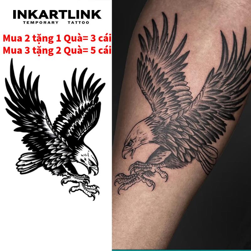 Miếng Dán Hình Xăm Tạm Thời Thiết Kế Hình Đại Bàng Hình Xăm Ma Thuật Kéo Dài Trong 1-2 Tuần Hình Xăm Giả Như Thật