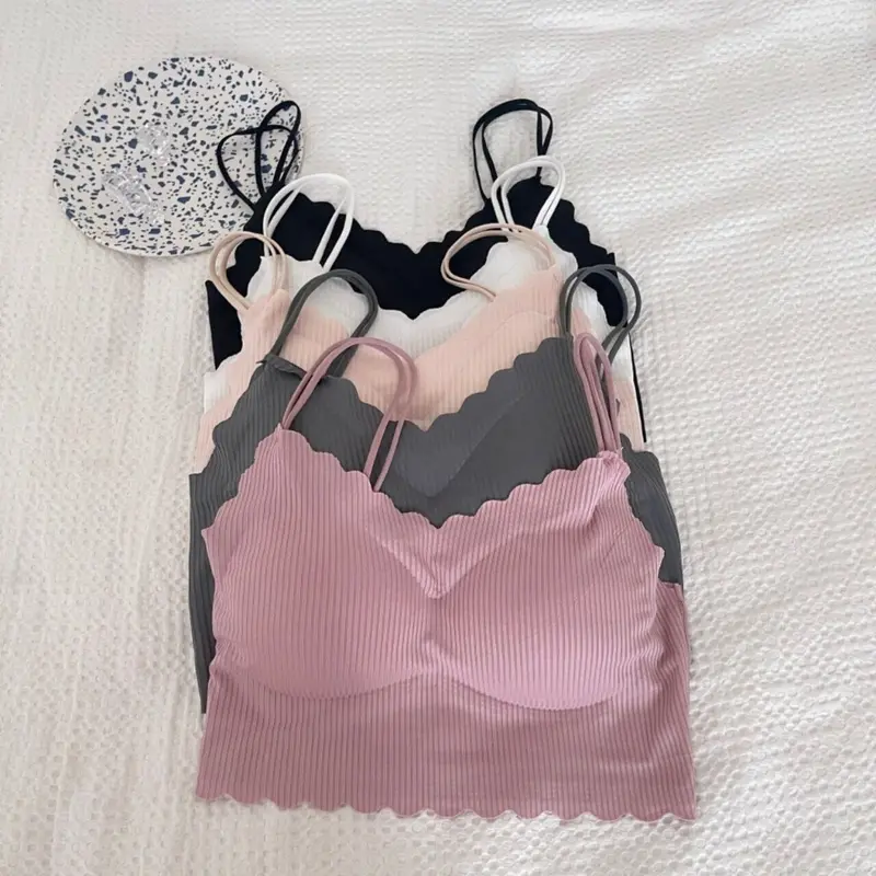 ONEFASHIONMALL BR200 Tanktop Bra Wanita Bh Lace Push Up Tanpa Kawat Bralate Seamless Elastis Pakaian Dalam Bahan Dingin 1